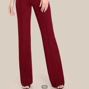 Wide sand waist zip back pants